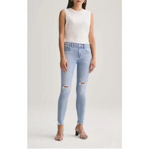 AGOLDE NWT Sophie Mid Rise Ankle Distressed Denim Jean in Shrine // 32
